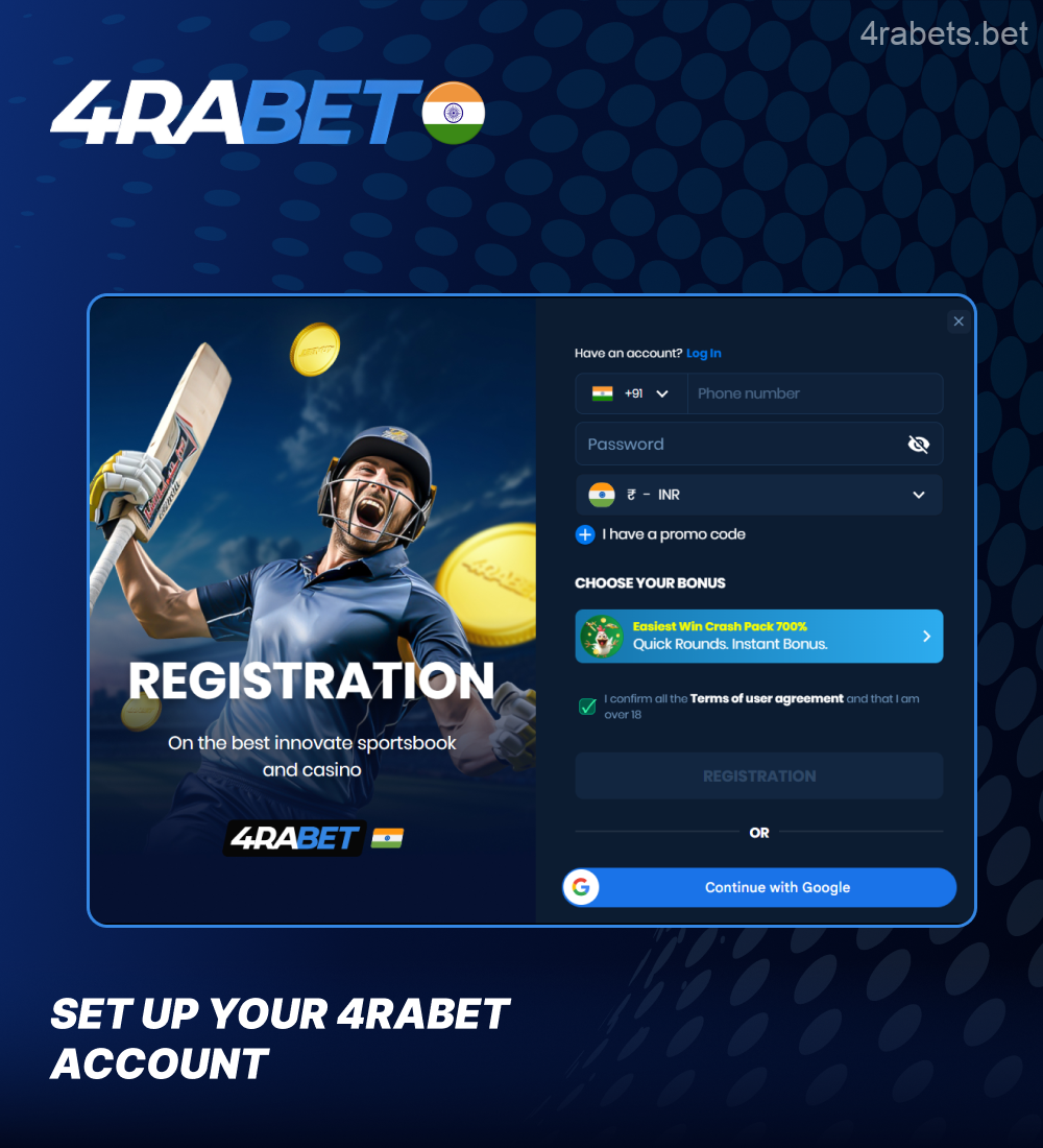 4rabet profile registration overview